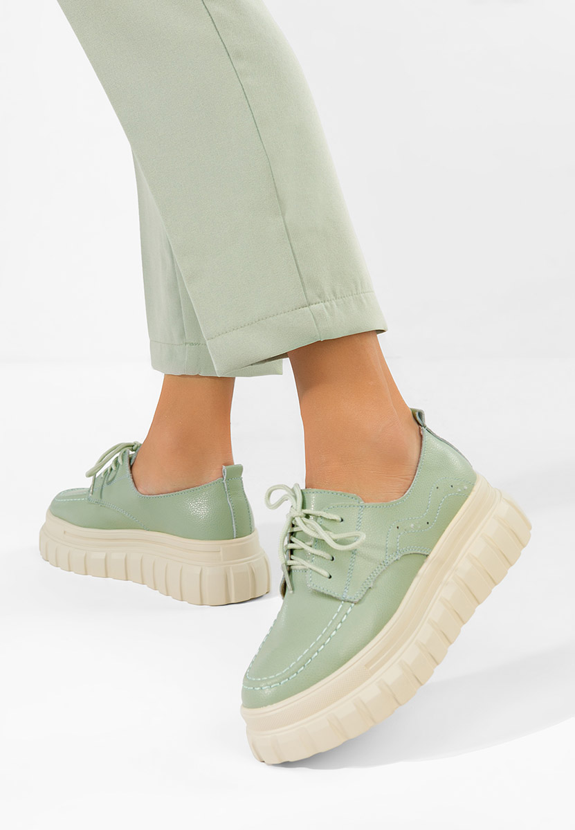 Mokasinke od prirodne kože Camya zeleno