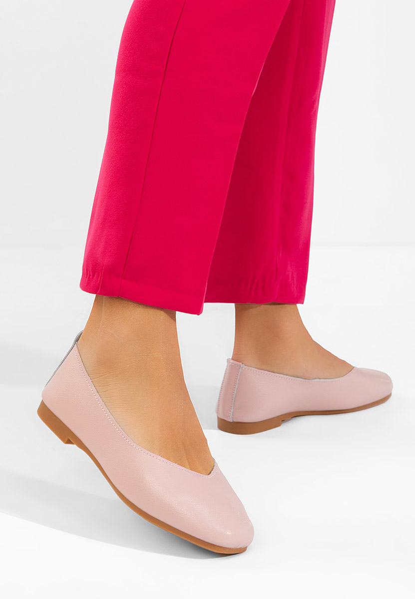 Balerinke od prirodne kože Gabiela ružičasto