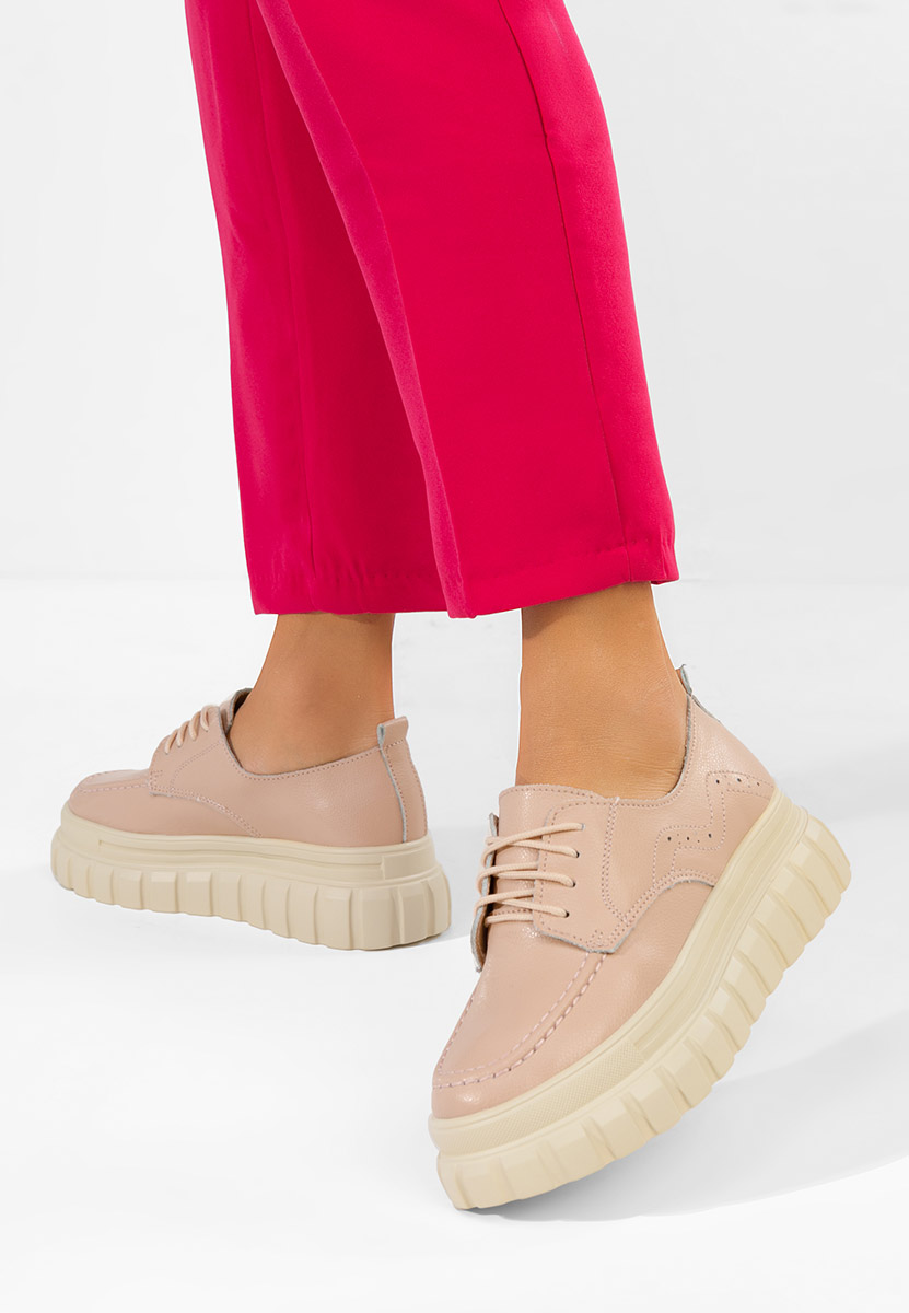 Mokasinke od prirodne kože Camya ružičasto