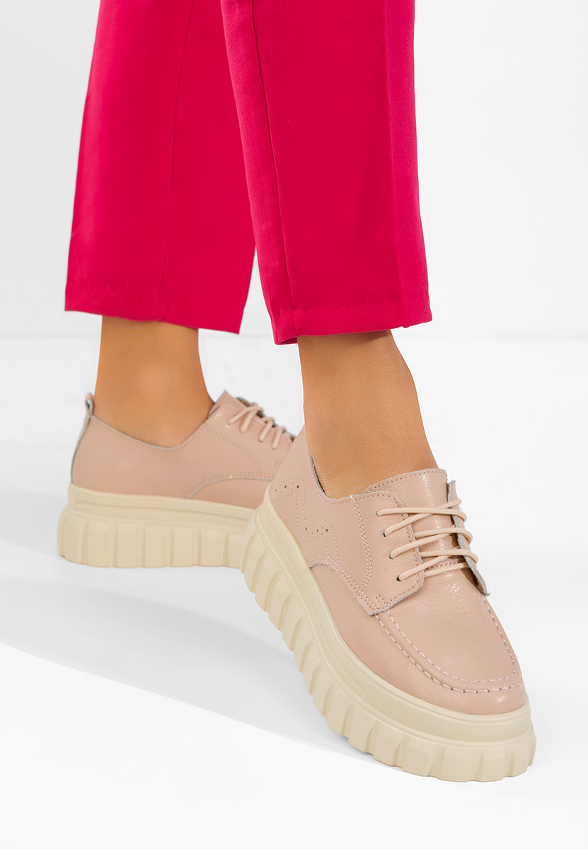 Mokasinke od prirodne kože Camya ružičasto