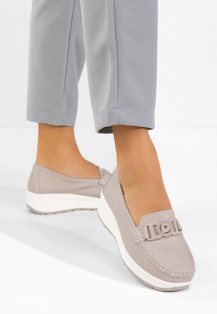 Mokasinke od prirodne kože Gabielia sivo