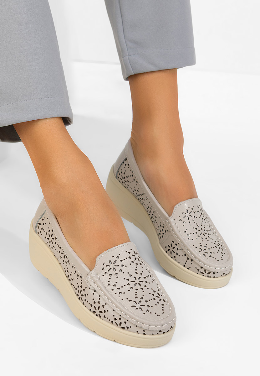 Mokasinke od prirodne kože Ysaia sivo