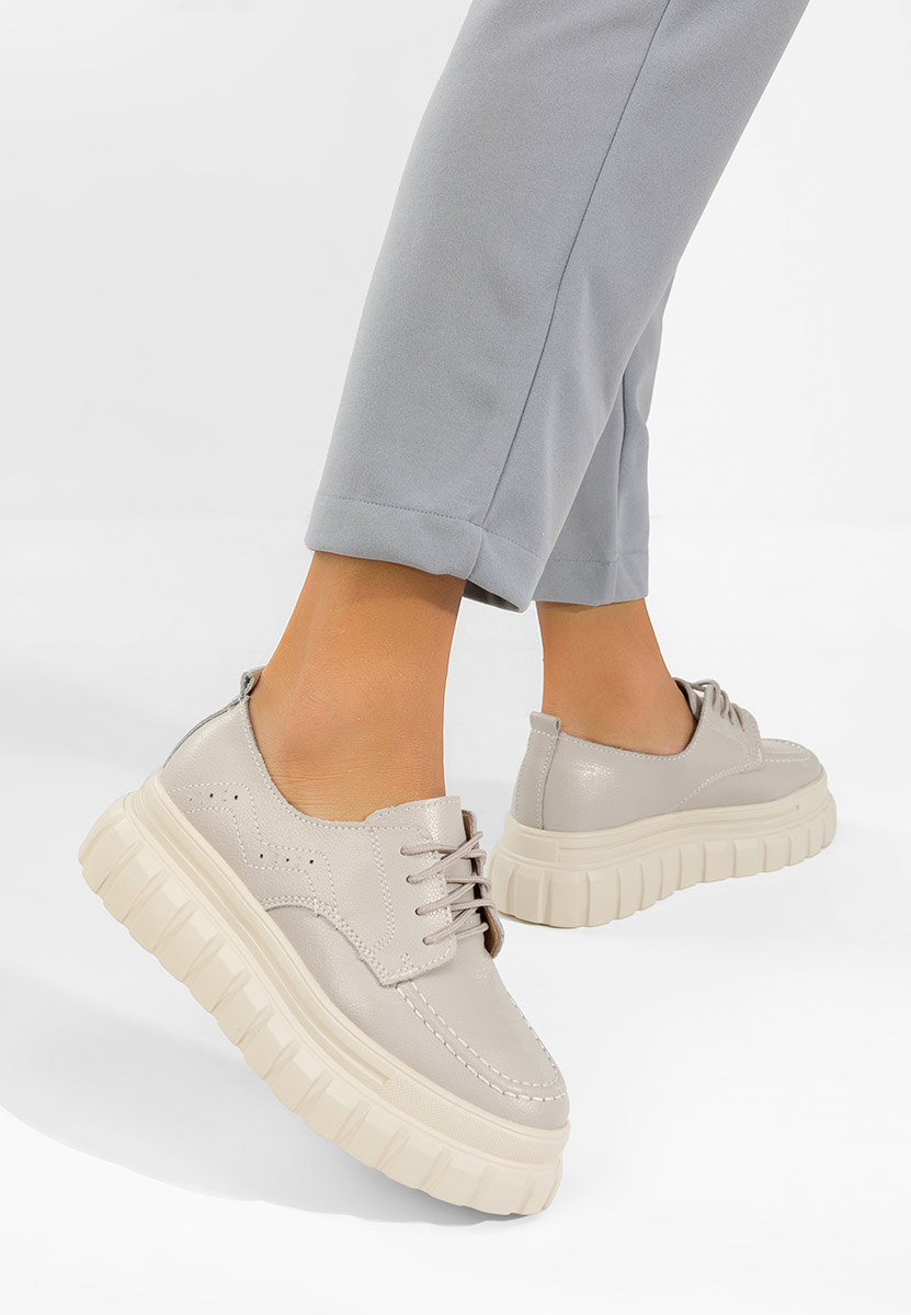 Mokasinke od prirodne kože Camya sivo