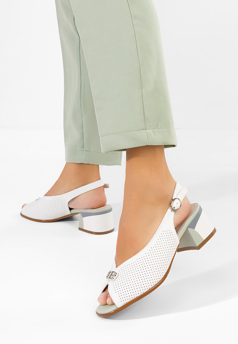 Sandale od prirodne kože Rabiela bijele