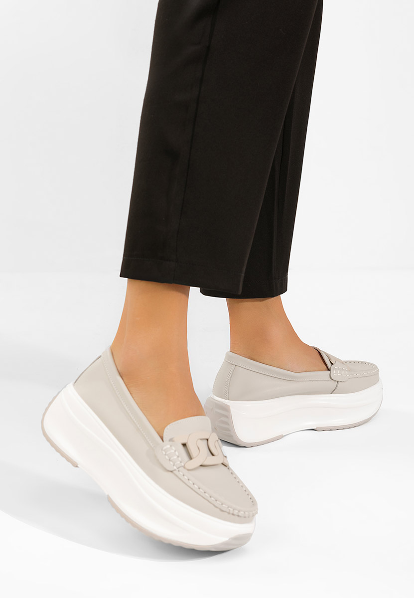 Mokasinke od prirodne kože Mivea bež