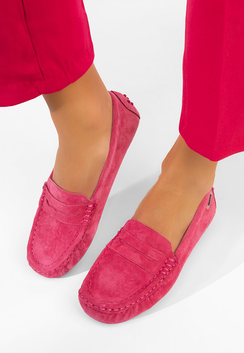 Mokasinke od prirodne kože Dionesia fuksija