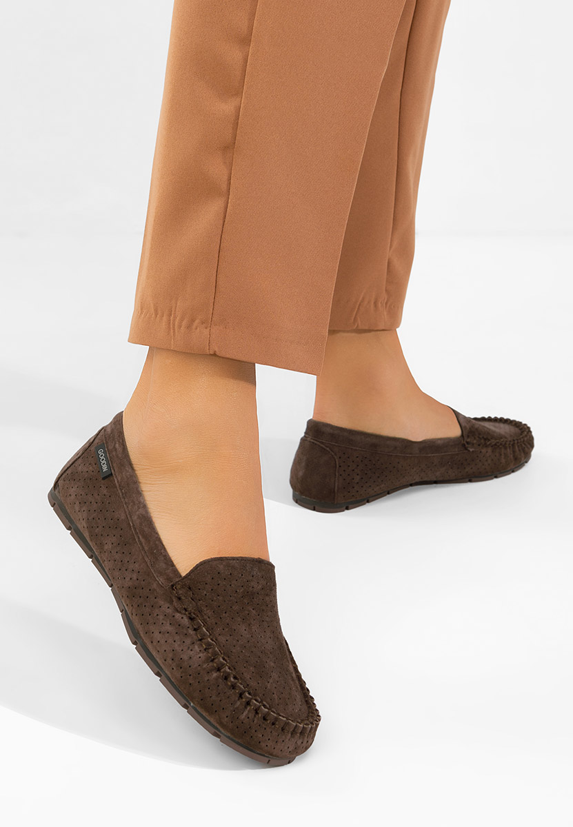 Mokasinke od prirodne kože Sareia braon
