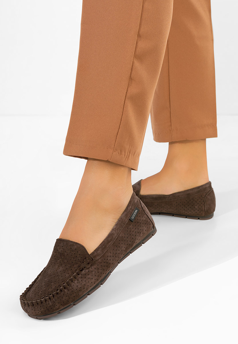Mokasinke od prirodne kože Sareia braon