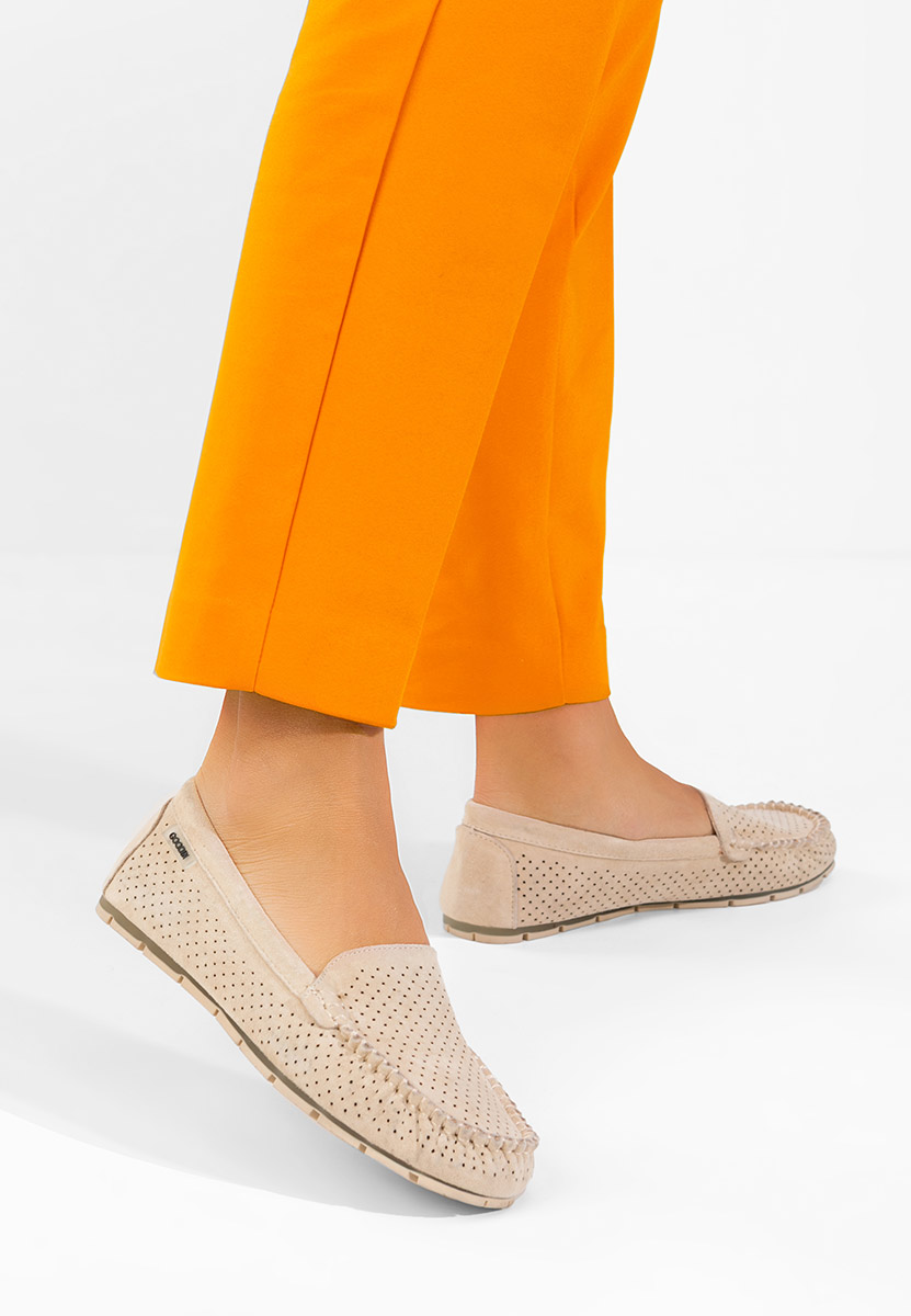 Mokasinke od prirodne kože Sareia bež