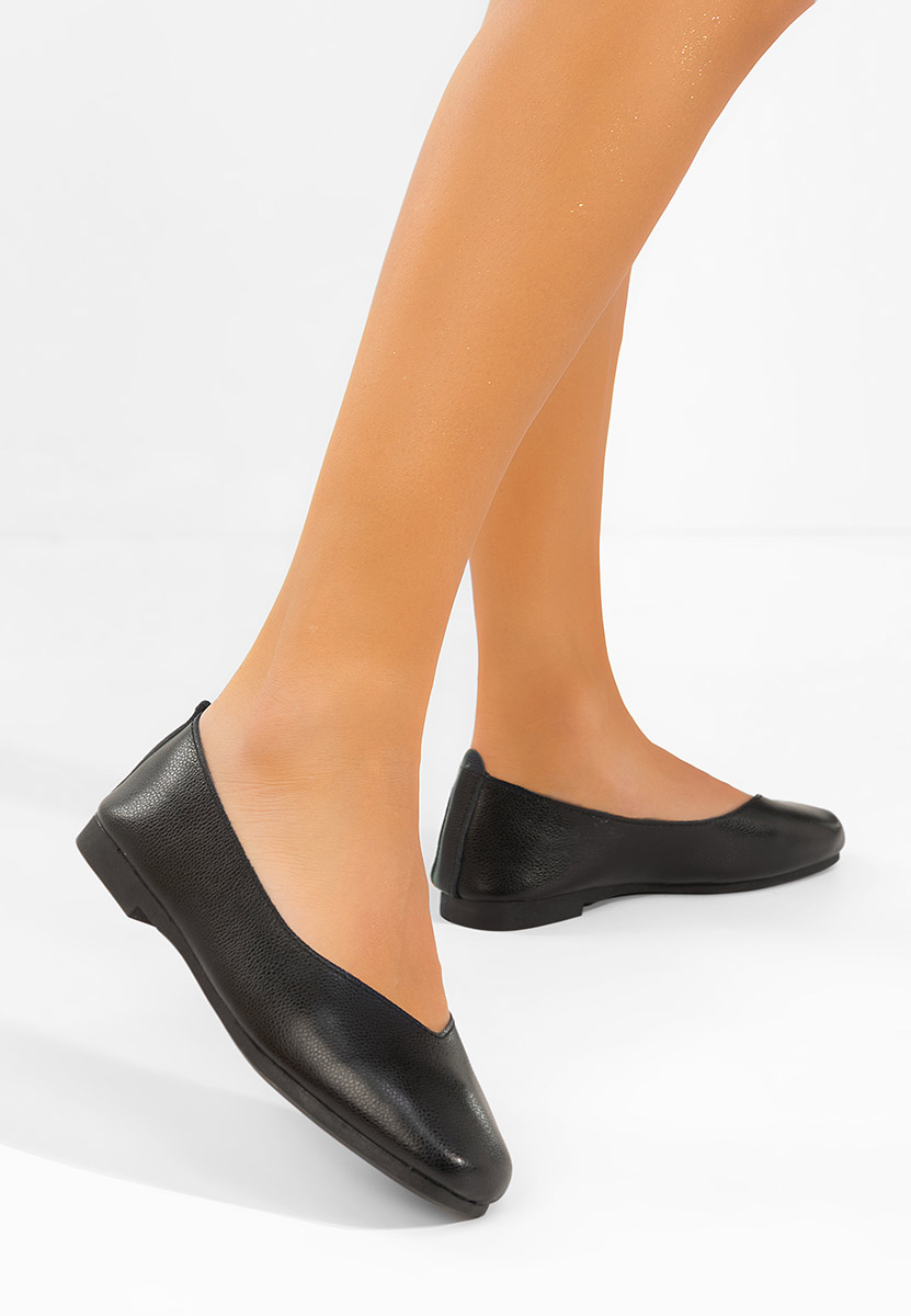 Balerinke od prirodne kože Gabiela crno