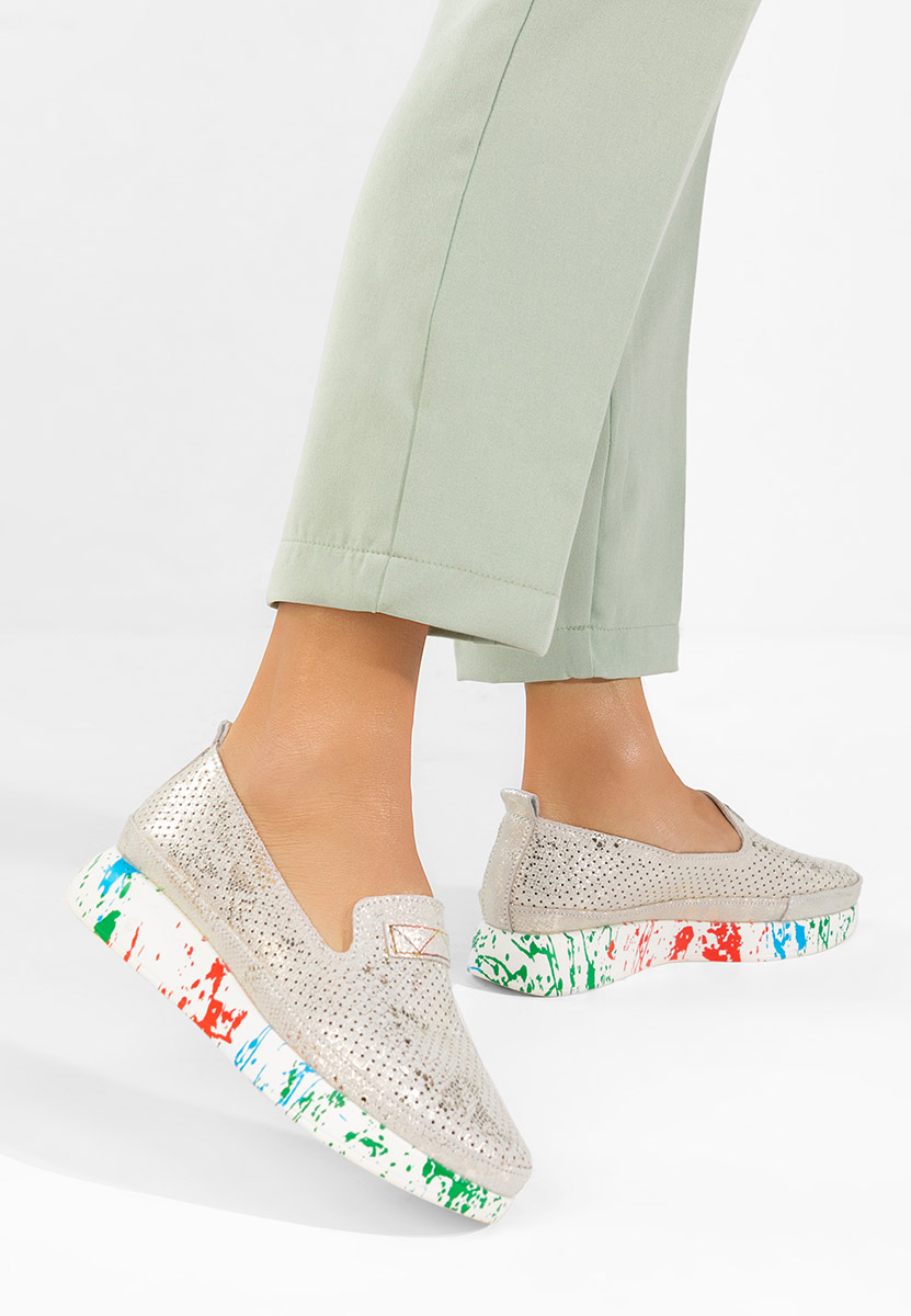 Mokasinke od prirodne kože Raffelia sivo