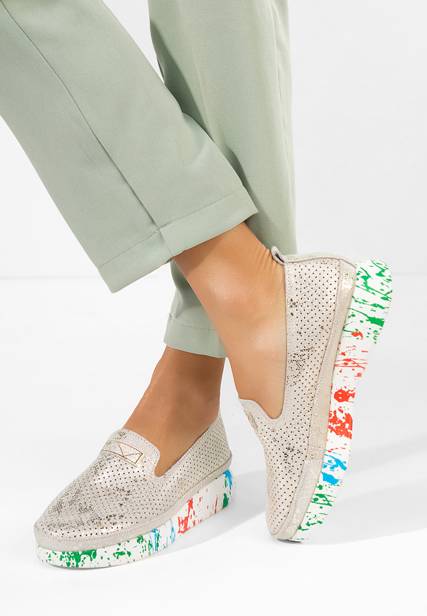 Mokasinke od prirodne kože Raffelia sivo