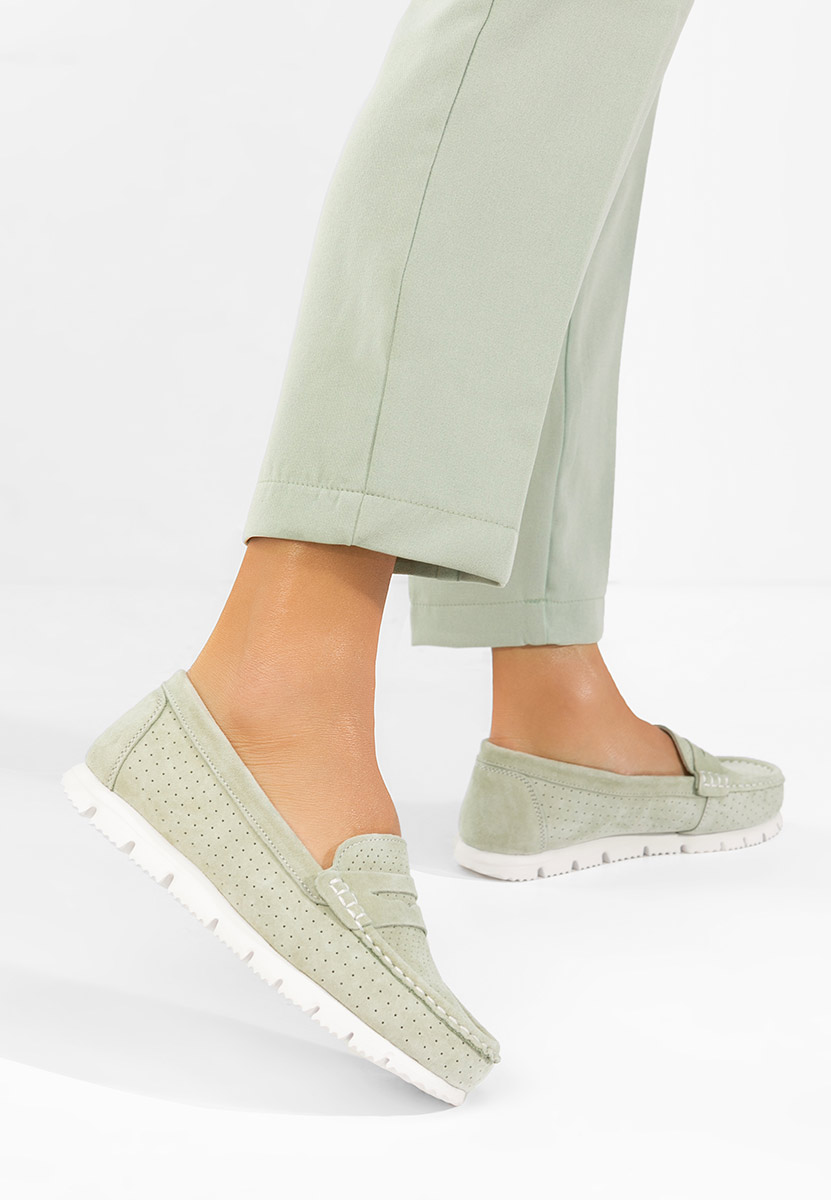 Mokasinke od prirodne kože Valerimia zeleno