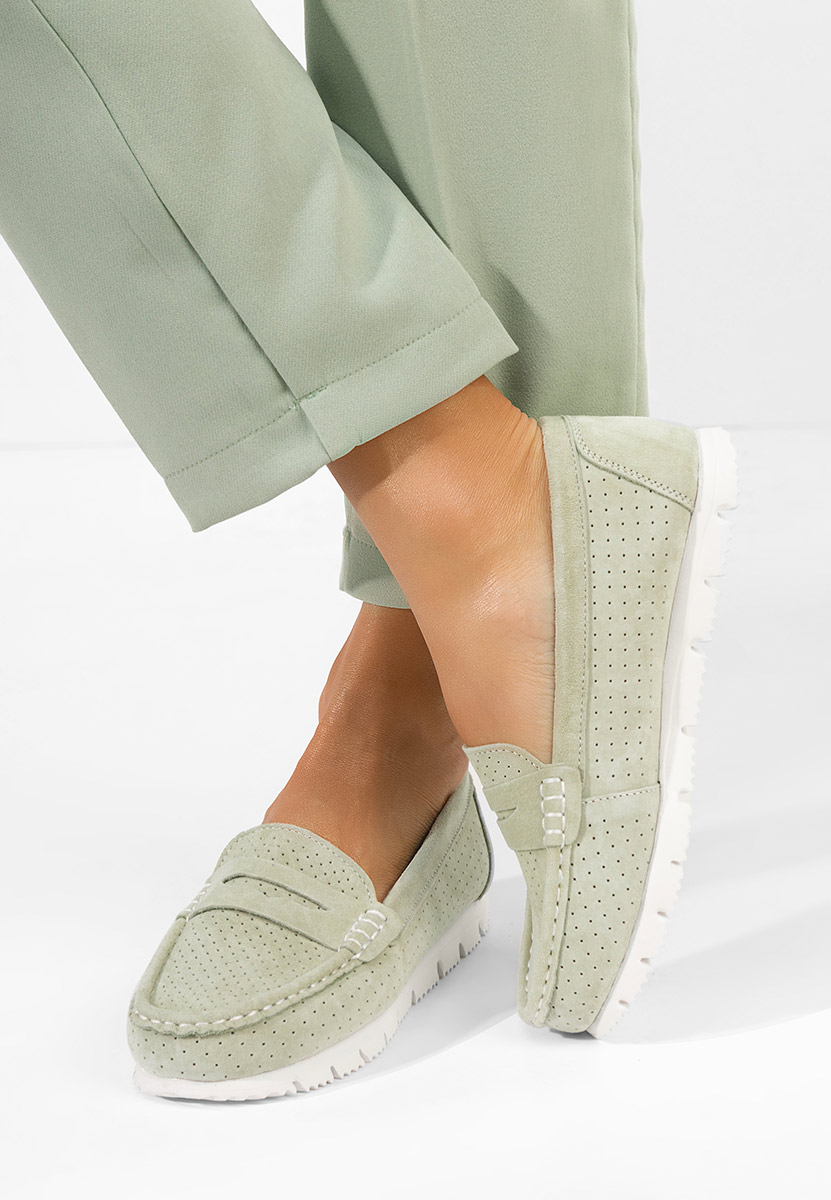 Mokasinke od prirodne kože Valerimia zeleno