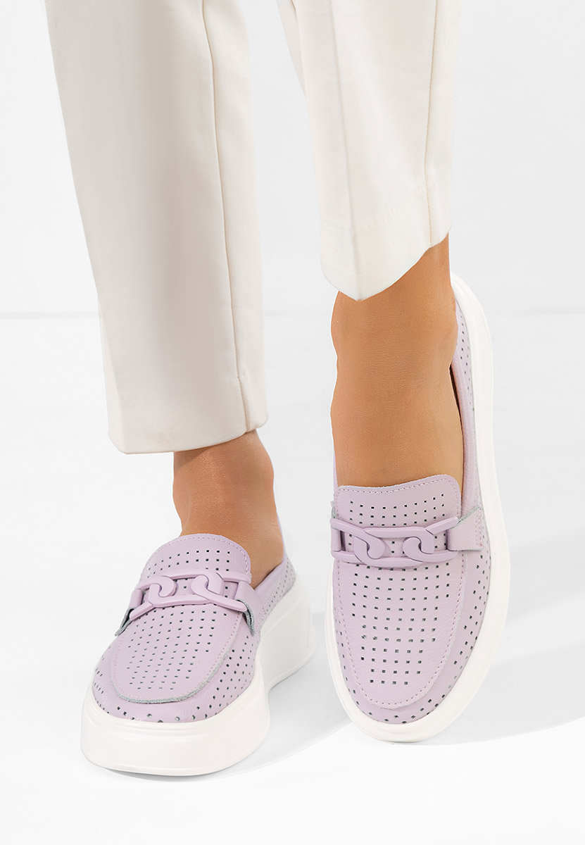 Mokasinke od prirodne kože Valerina ljubičasto