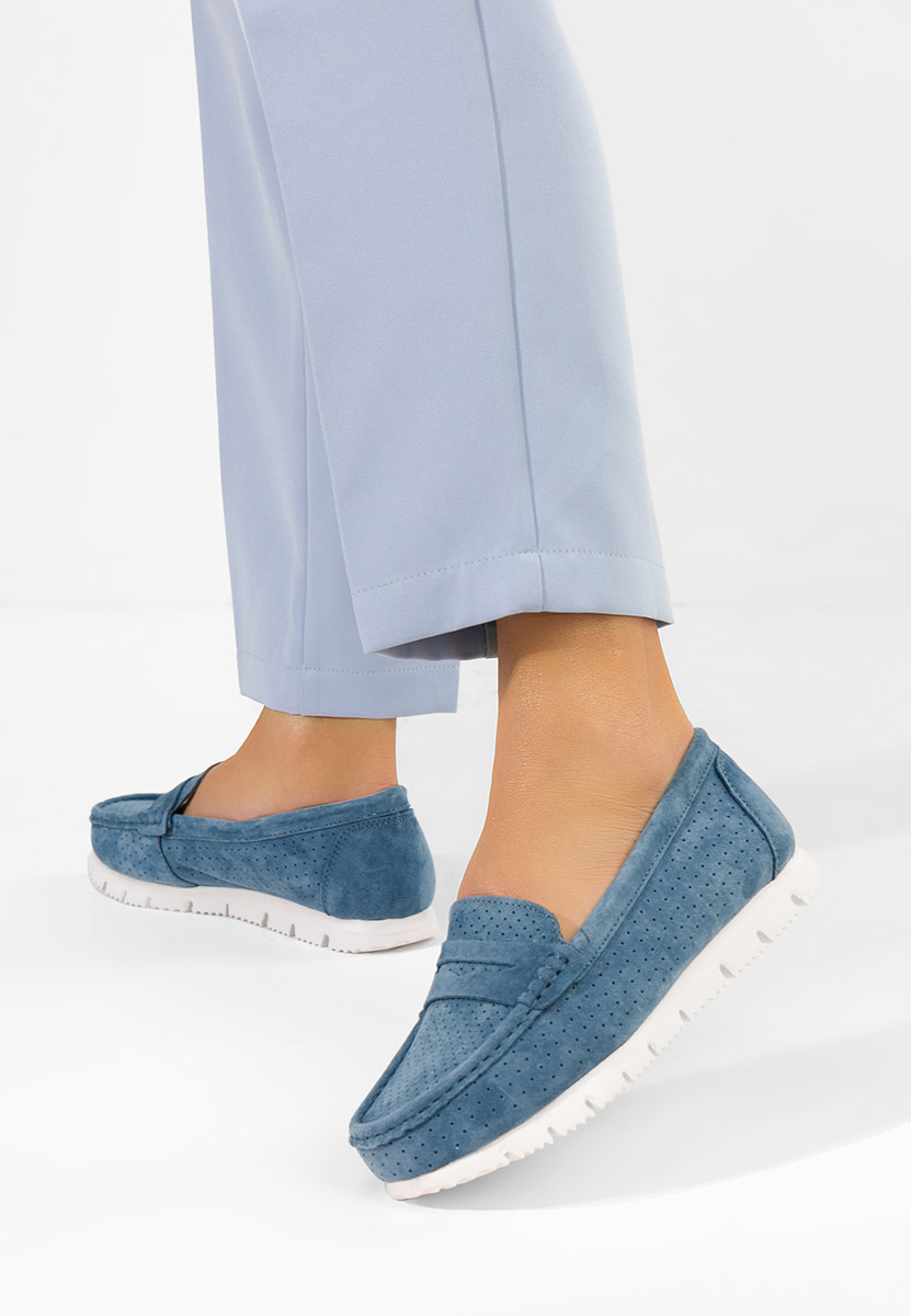 Mokasinke od prirodne kože Valerimia plavo navy