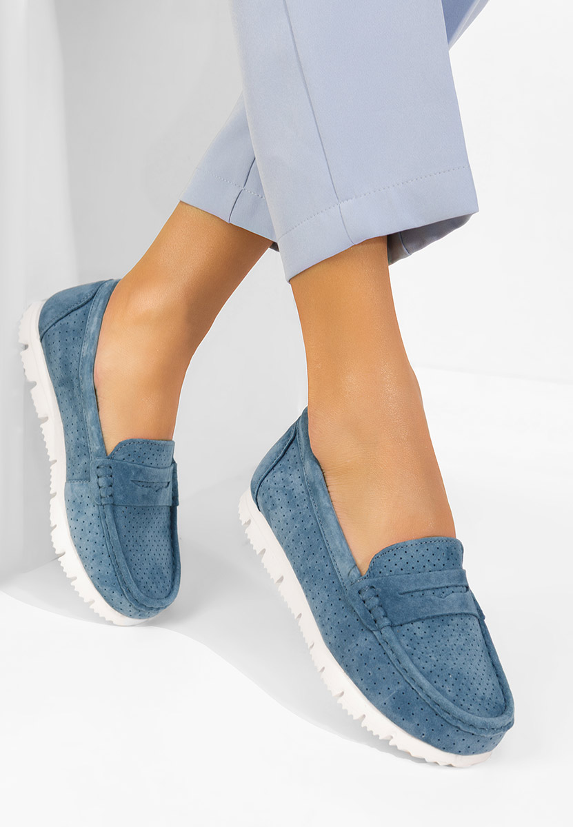 Mokasinke od prirodne kože Valerimia plavo navy