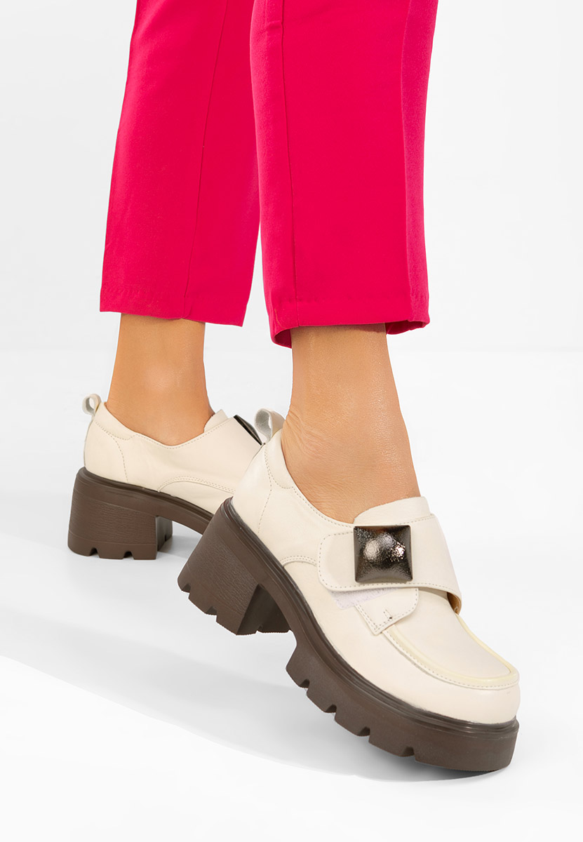 Mokasinke od prirodne kože Geolia bež