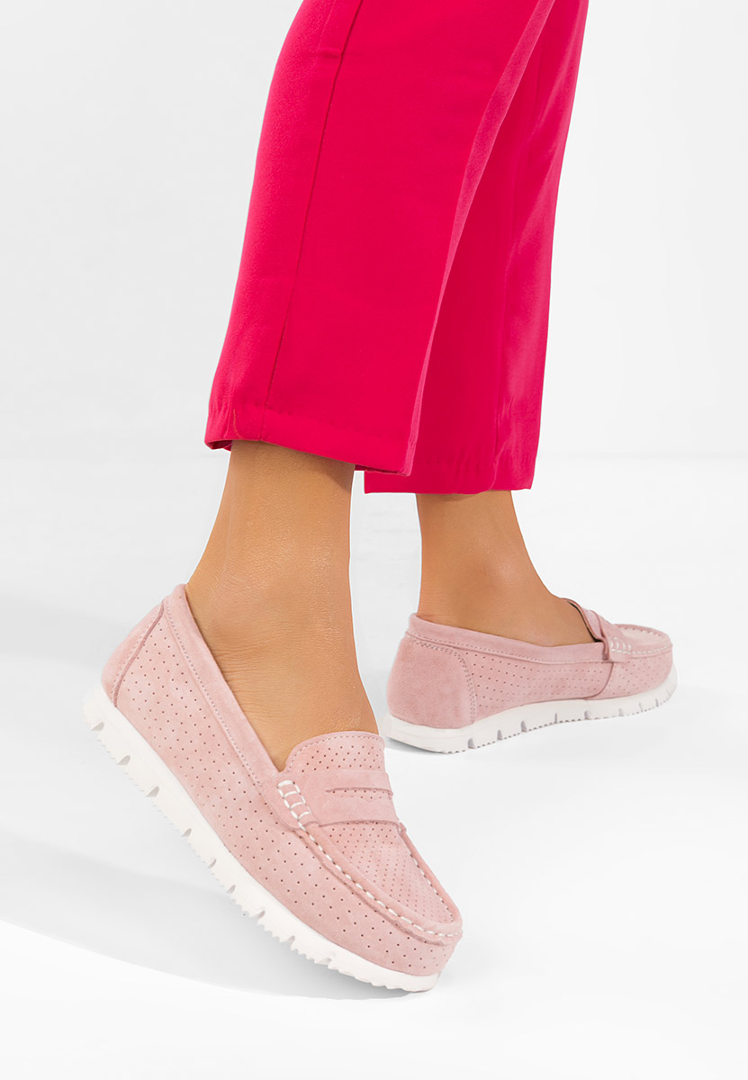 Mokasinke od prirodne kože Valerimia ružičasto