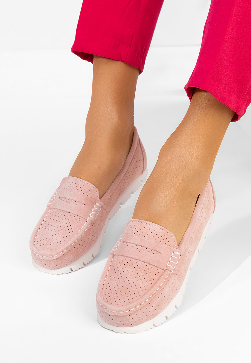 Mokasinke od prirodne kože Valerimia ružičasto