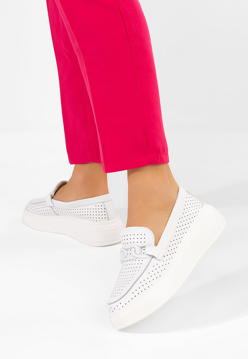 Mokasinke od prirodne kože Valerina bijele