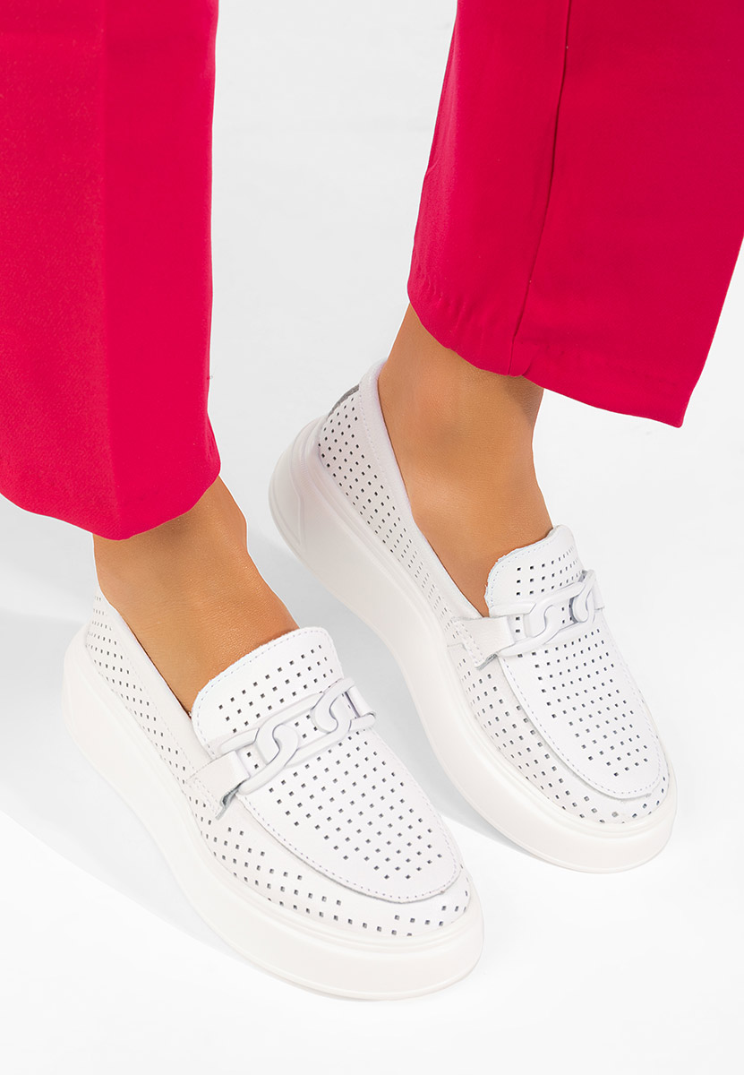 Mokasinke od prirodne kože Valerina bijele