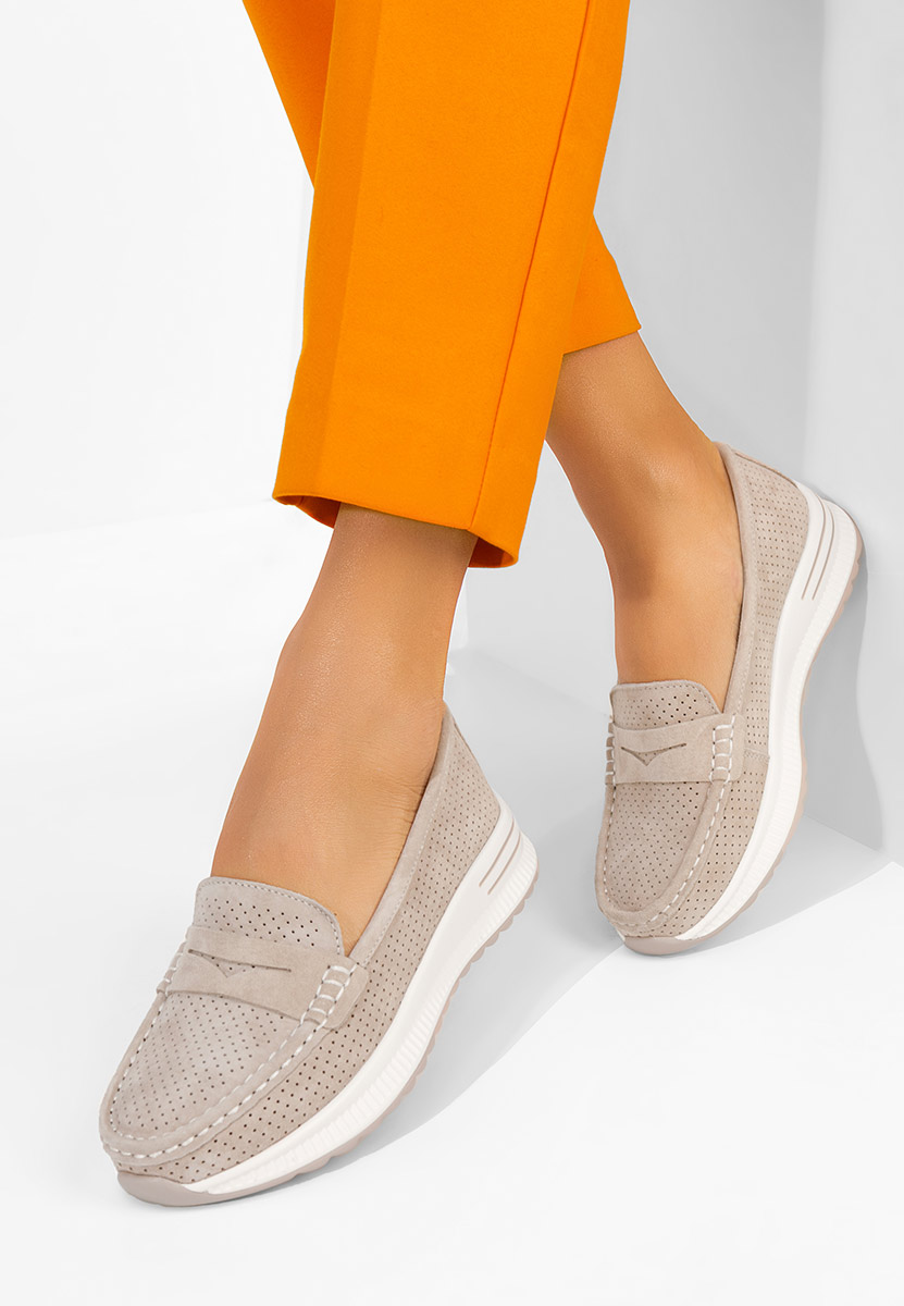 Mokasinke od prirodne kože Seliona bež