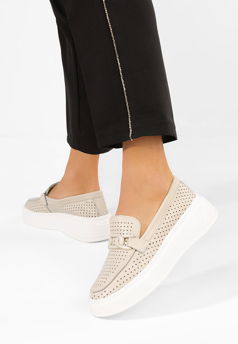 Mokasinke od prirodne kože Valerina bež