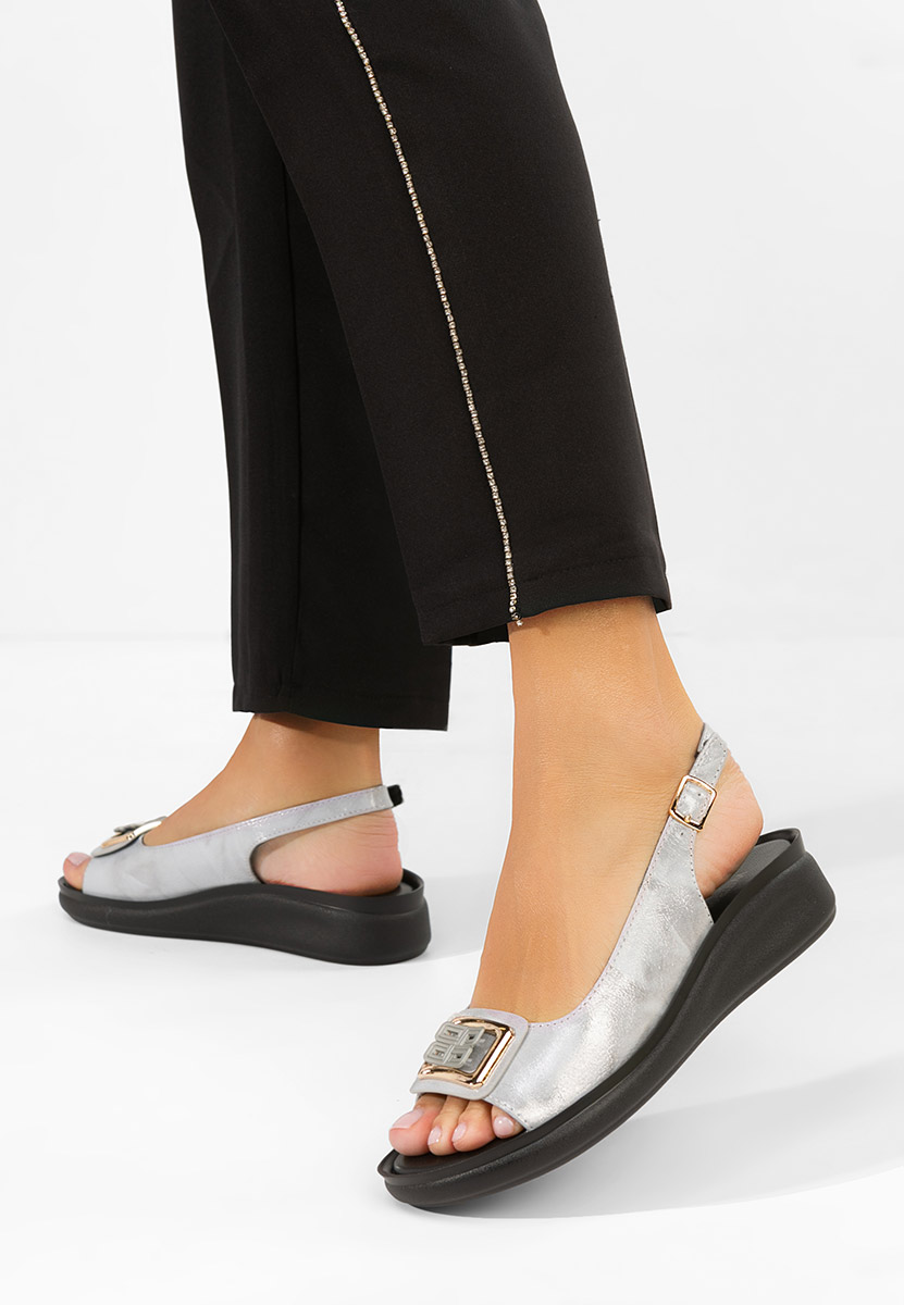 Sandale s platformom Sendy srebrno