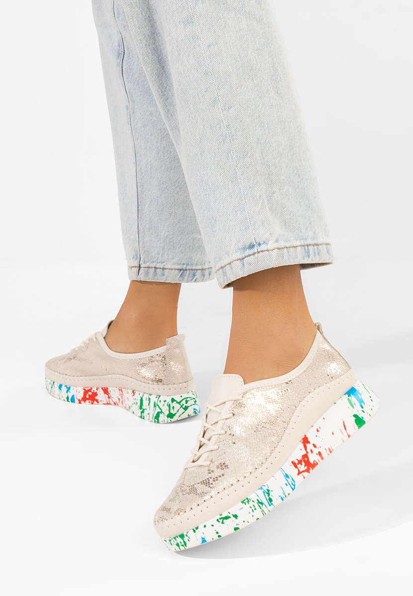 Ženske Kožne tenisice Marinia zlatno