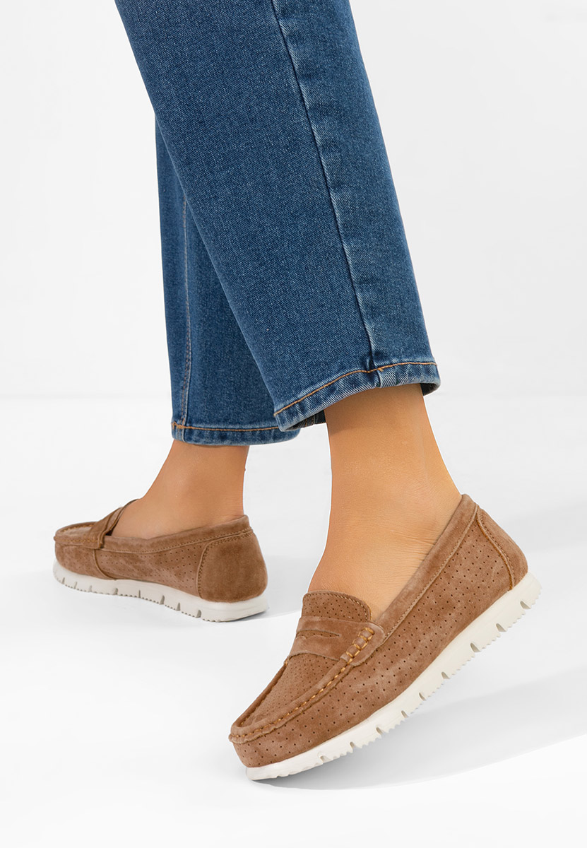 Mokasinke od prirodne kože Valerimia braon