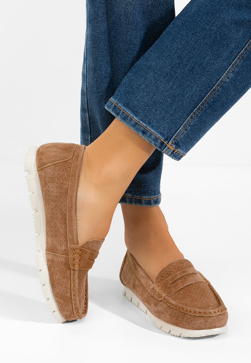 Mokasinke od prirodne kože Valerimia braon