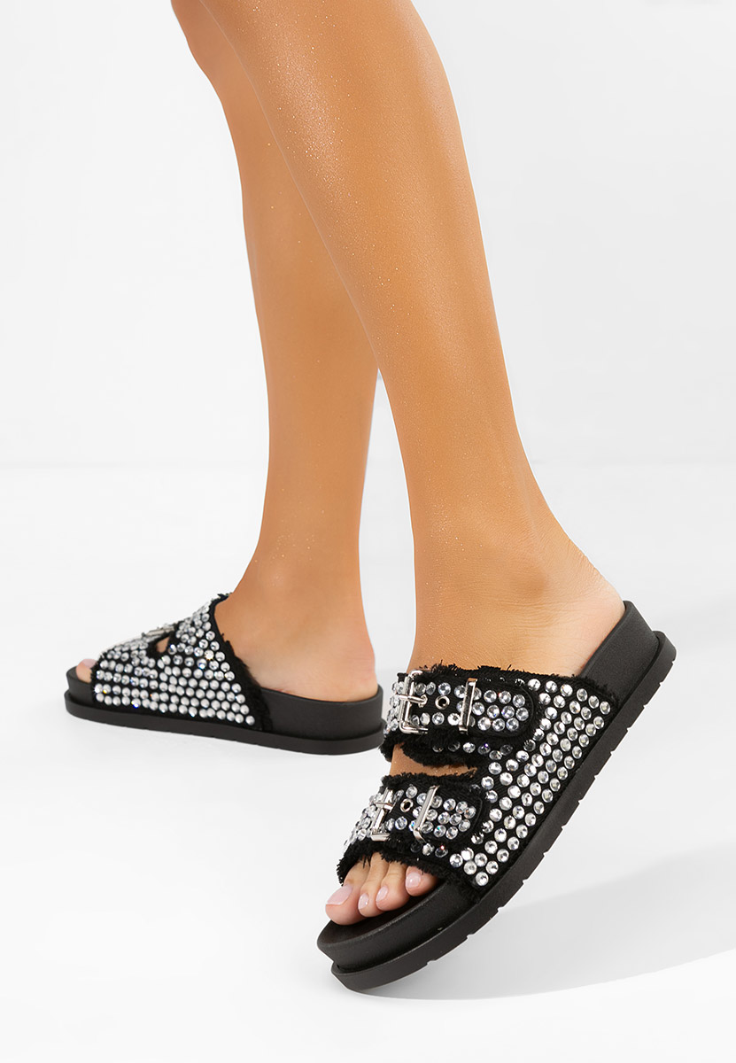 Papuče cu talpa inalta Anamia crno