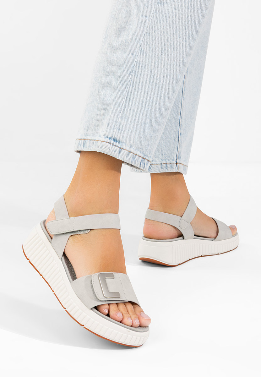 Sandale s platformom Cistela sivo