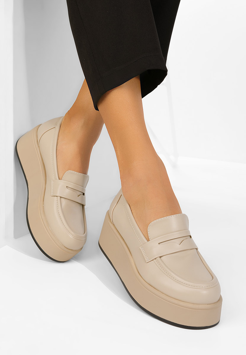 Mokasinke s platformom Minky bež