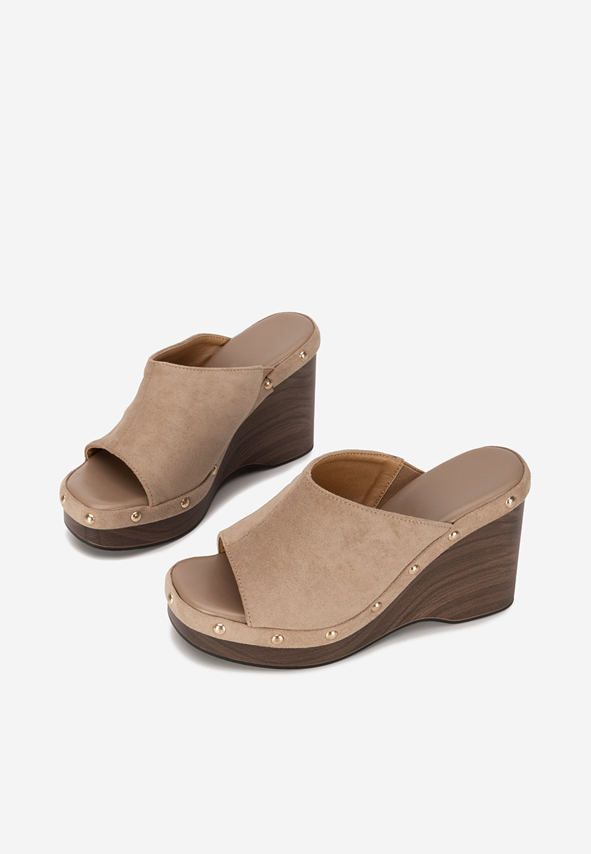 Papuče s platformom Jazminia kaki