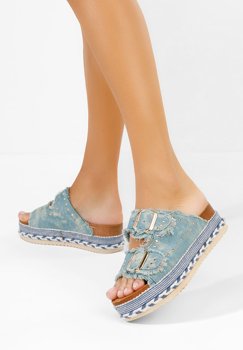 Papuče s platformom Sylveria denim