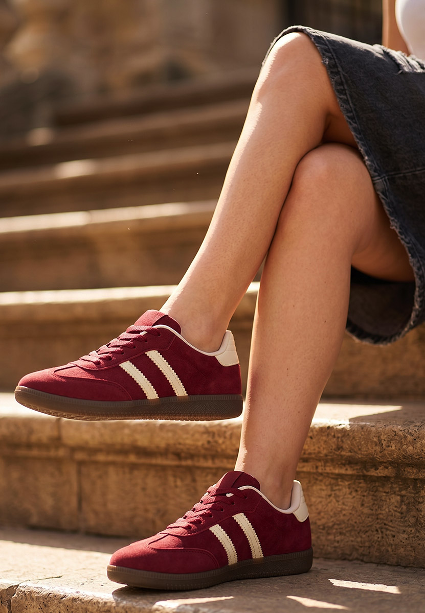 Ženske sneakers Irenya vinsko crvena