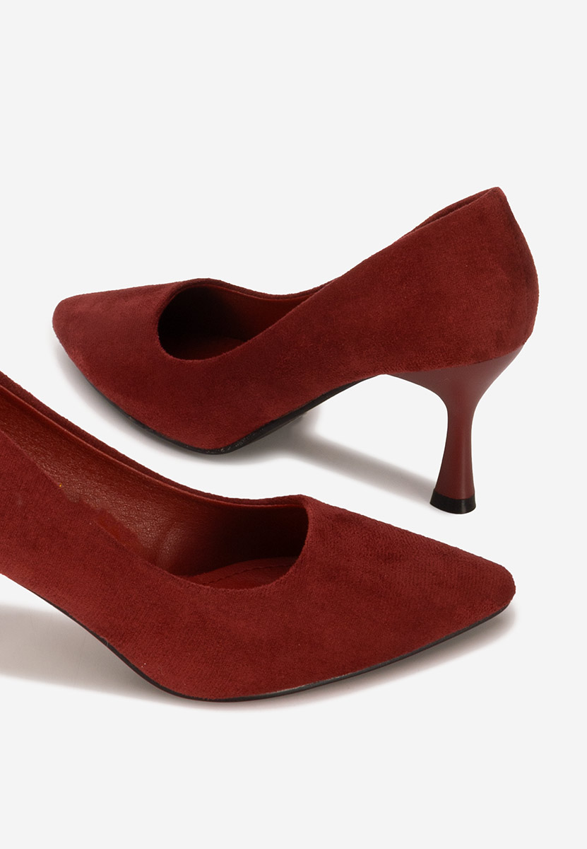 Štikle na visoku petu Pilaria vinsko crvena