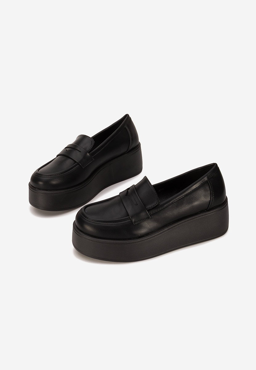 Mokasinke s platformom Minky crno