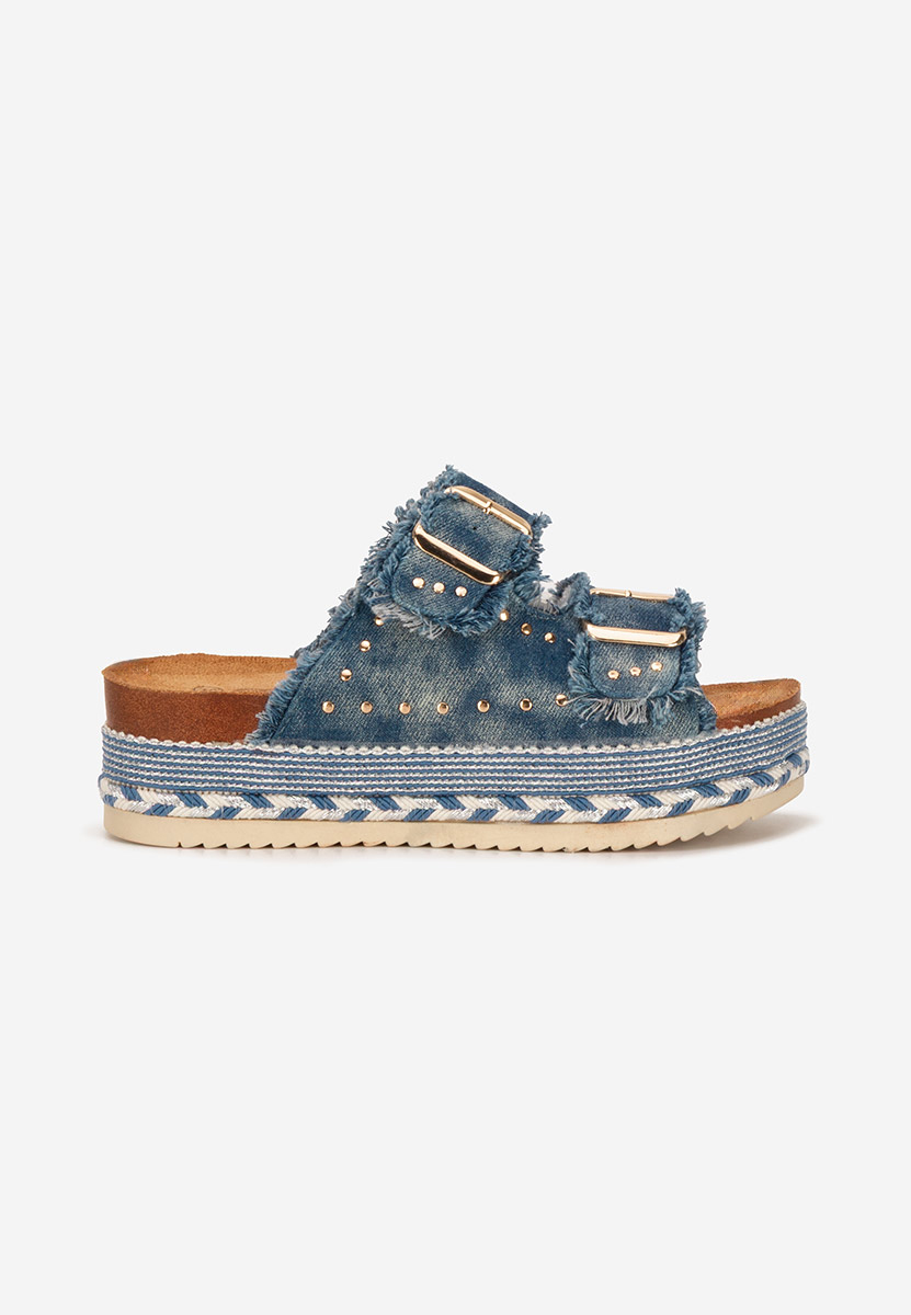 Papuče s platformom Sylveria V2 denim