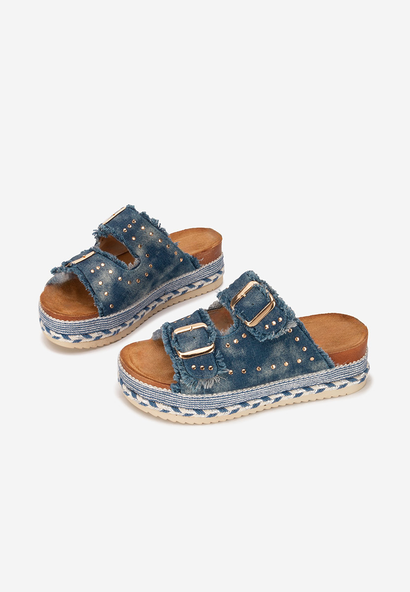 Papuče s platformom Sylveria V2 denim