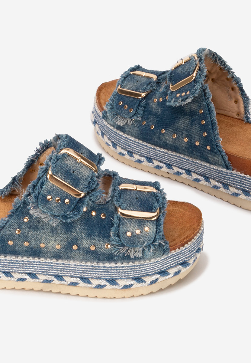 Papuče s platformom Sylveria V2 denim