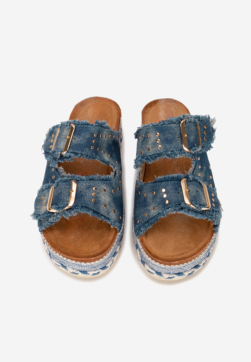 Papuče s platformom Sylveria V2 denim