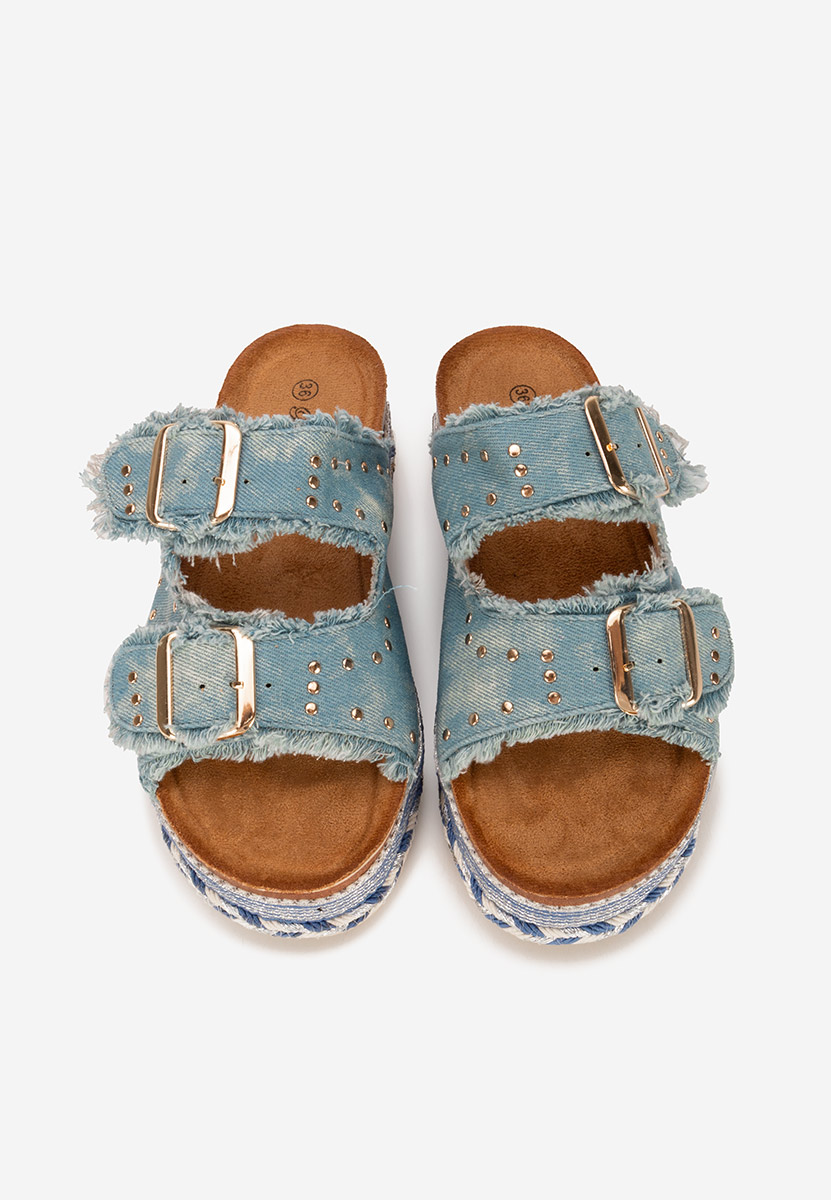Papuče s platformom Sylveria denim
