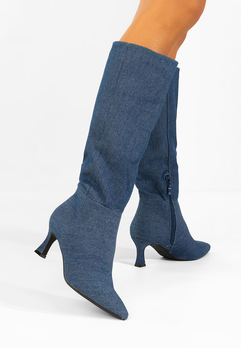 Čizme s visoku petu Verka V2 denim