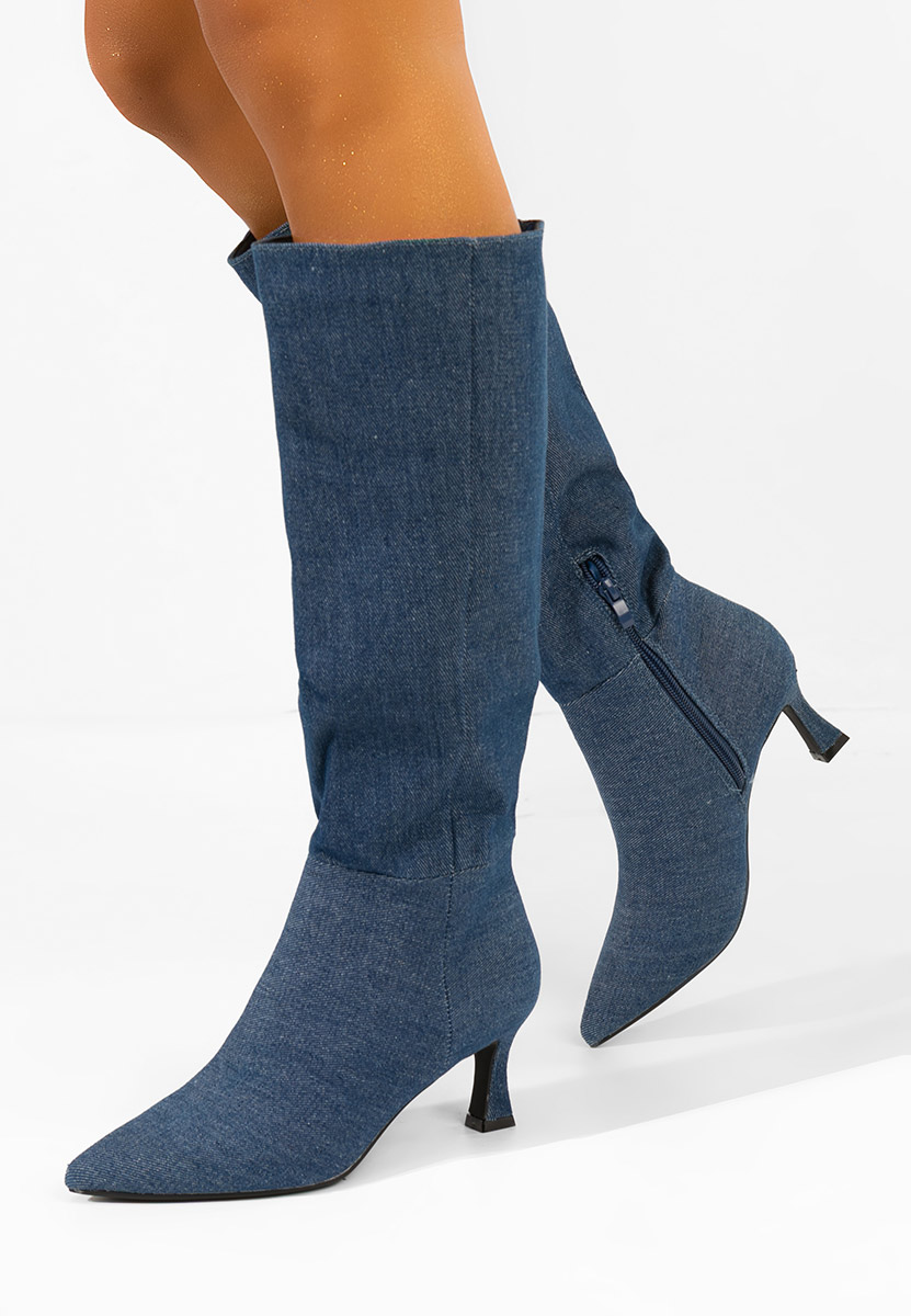 Čizme s visoku petu Verka V2 denim