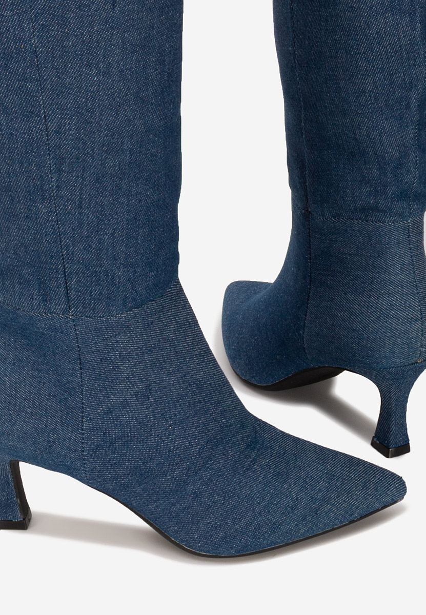 Čizme s visoku petu Verka V2 denim