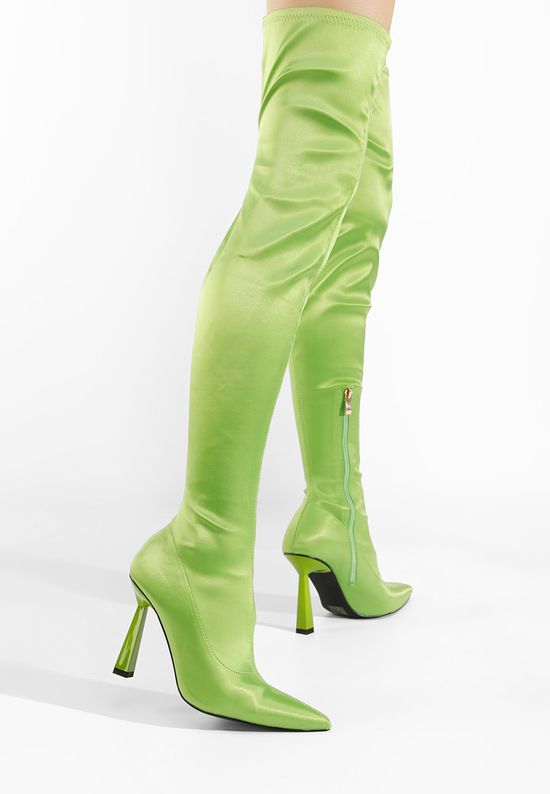 Čizme s visoku petu Mina zeleno, Veličine: 38 - zapatos