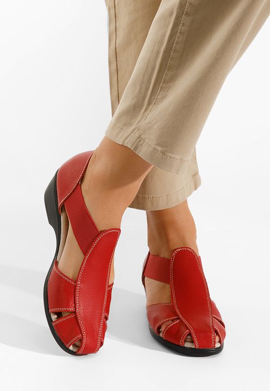 Sandale od prirodne kože Melona V3 crveno, Veličine: 40 - zapatos